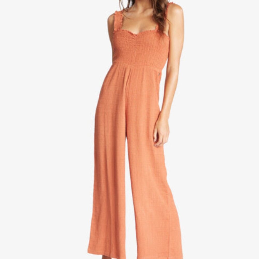 Roxy Woven Tank Jumpsuit in Baked Clay